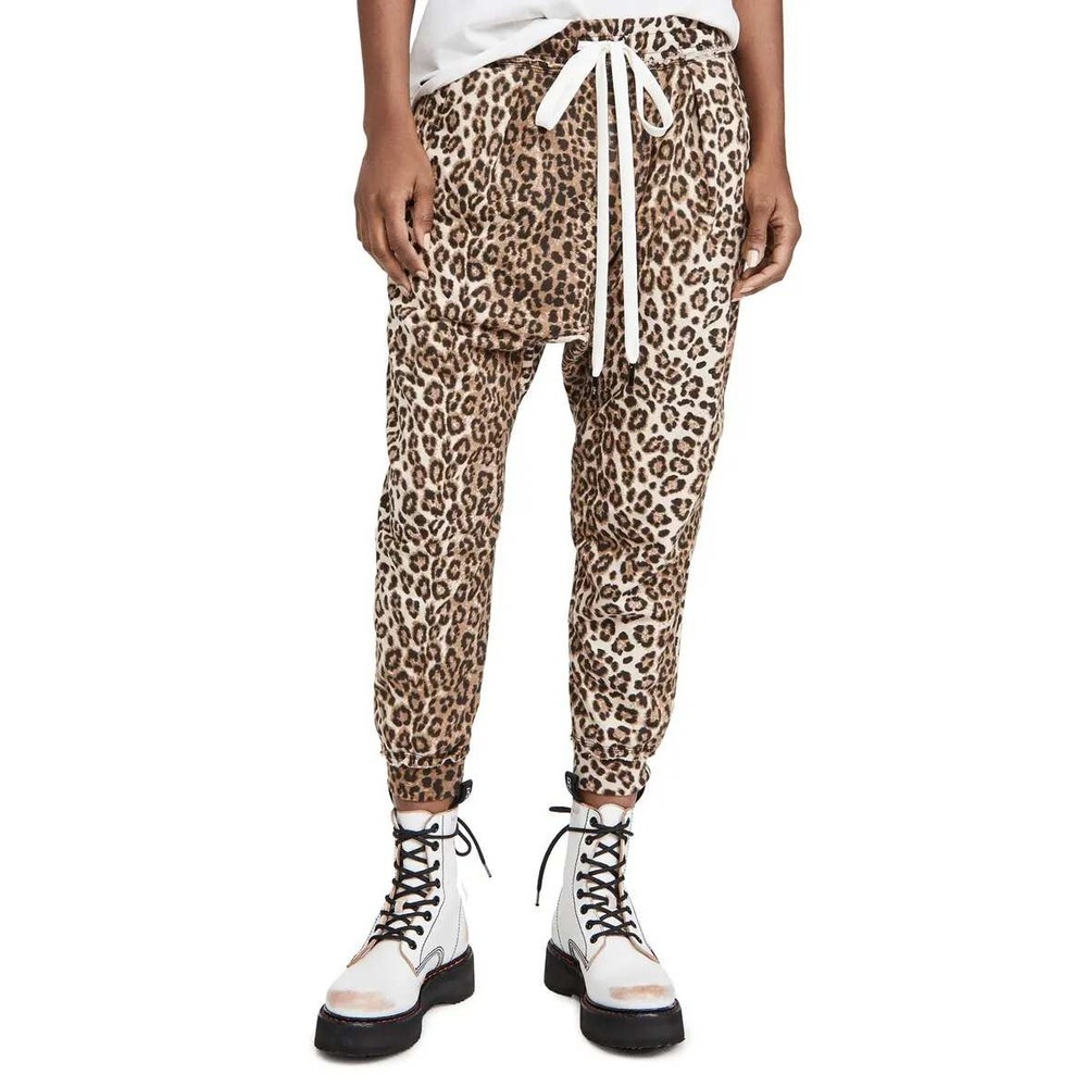 R13 Harem Sweatpant Jogger Women's Size XS Leopard Print Cotton Drop Crotch